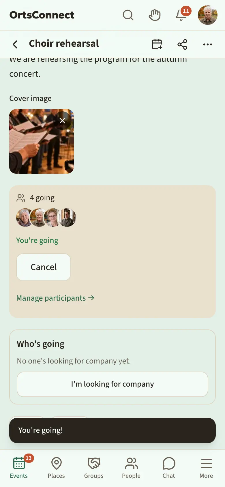 opened ‘Booking’ window with capacity, ‘Waiting list when full’ and ‘Tickets with QR code’ tick boxes and the fields for the booking period